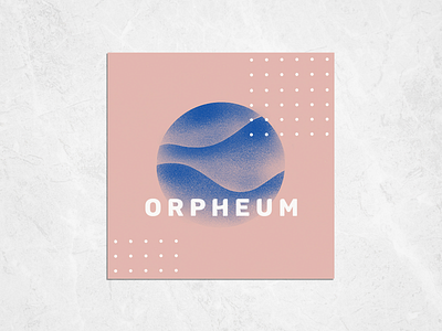 Orpheum abstract blue branding clean design grid illustration logo modern pink simple typography ui vector