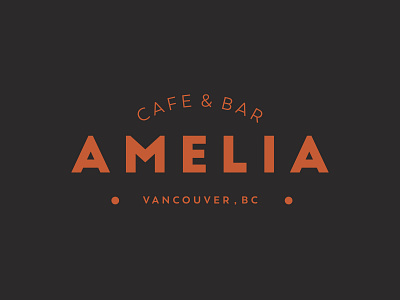 Amelia Cafe abstract black blue branding caitlin aboud design grid logo modern pink simple typography vector