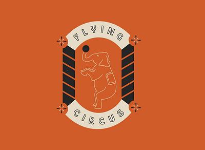 Flying Circus, Top 100 Squamish Climbs abstract branding caitlin aboud circus design illustration modern orange outline patch simple sticker vintage vintage logo