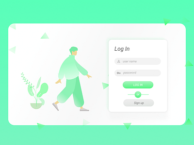 Log in color design green illustration log in login login form login page login screen minimal minimalist simple web web design
