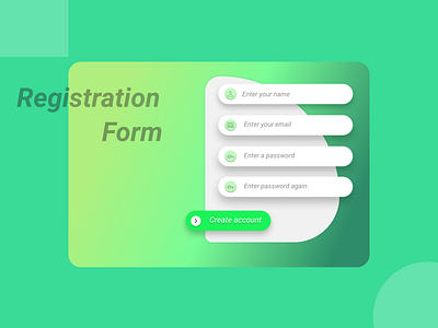 Registration Form colors design green minimal register register form registration page simple ui web design
