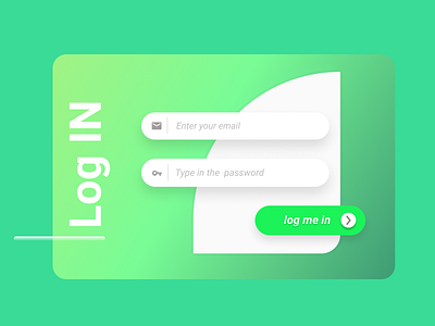 Log in clean design green login login design login form login page minimal simple design ui web design