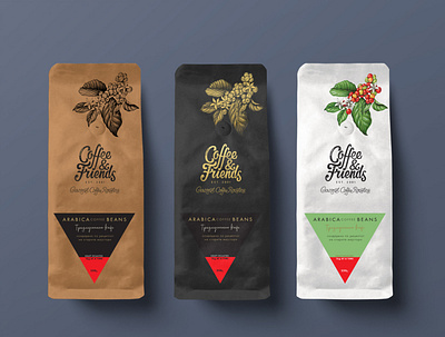 Coffee Bags C F design labeling packaging