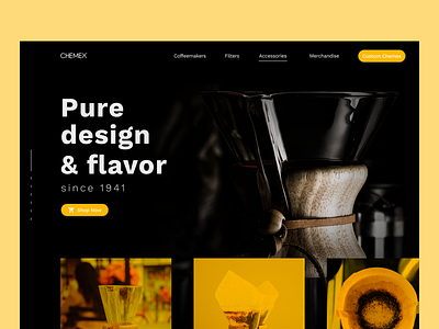 Chemex landing page redesign - DailyUI#3 chemex dailyui dark landingpage ui