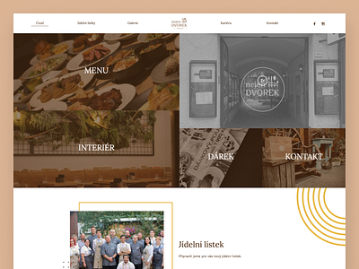 Nejen Dvorek - restaurant website czech design restaurant ui uiux ux webdesign