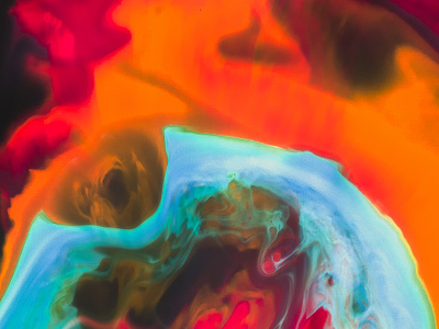 Core 60s 70s abstract bold colorful currents food coloring ink in water liquid psychedelic trippy