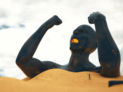 Yell 3d beeple attempt cinema 4d cinema4d daz3d desert grain octane octane render old planet sand scale sci fi statue