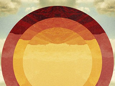 Rise circles geometric grain graphic design mountains nature retro rise shapes sky sun sunrise sunset warm colors