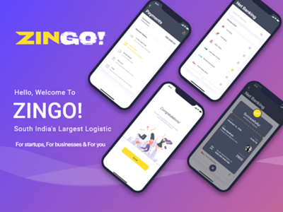 Zingo iOS App Shot animation app brand branding character clean design flat identity illustration ios logo minimal mobile type typography ui ux vector web