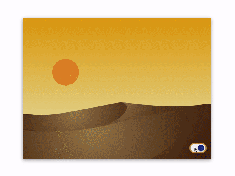 Night & Day Desert animation day desert dune invision moon night sand studio sun toggle