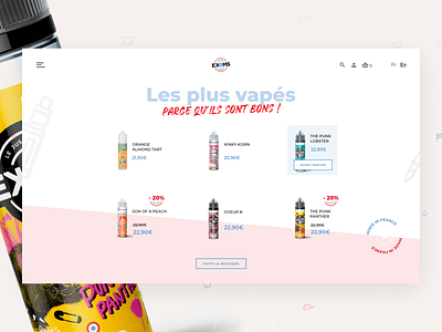 French E-liquid Shop code design ecommerce ekoms electronic cigarette eliquid ui design ux desgin vape