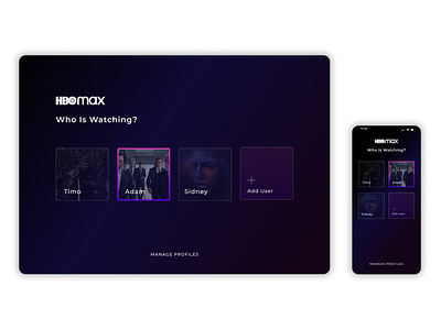 HBO Max | Profile Selection Redesign