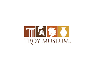 Troy Museum | Logo branding history horse logo museum troy turkish war