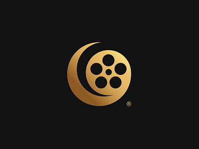 Gold Production | Logo branding design film gold logo movie production reel