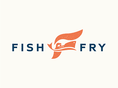 Fish Fry Shipping | Logo branding design fish food identity illustration logo sea ship shipping wave