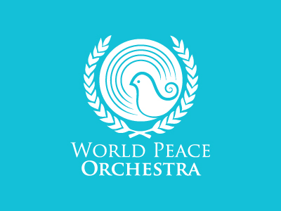 World Peace Orchestra birds branch music note olive orchestra organization peace world