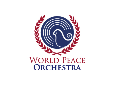 World Peace Orchestra birds branch music note olive orchestra organization peace world