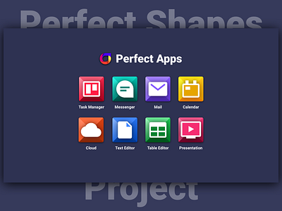 Perfect Apps: Grid📱Dark Version 🌚 app branding design icon illustration illustrator logo psproject sketch typography ui ux vector web