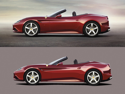 Ferrari California T art car ferrari graphic illustrator