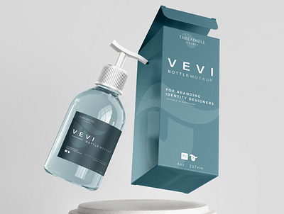 Cosmetic Bottle Mockup | Vevi | PSD mockup download 3d branding cinema4d mockup packaging psd redshift threadgillvisuals