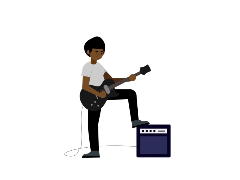Rock and Roll 2d after effects animation gif illustrator