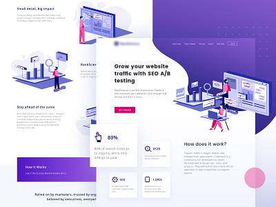 SEO Landing Page ab design illustration landing page landing page design seo test traffic ui web