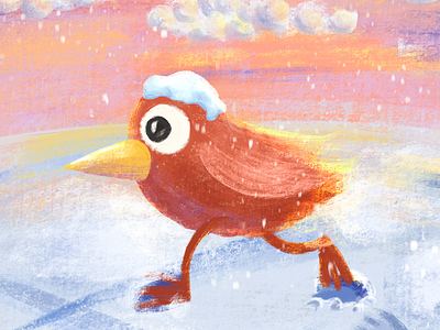 Bird on snow