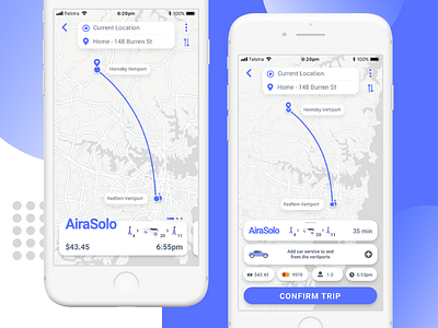 Air Taxi Ride Share Service (Aira) aira app autonomous booking design drones flight flight booking map navigation payment product design route sketch trip ui user experience user interface ux