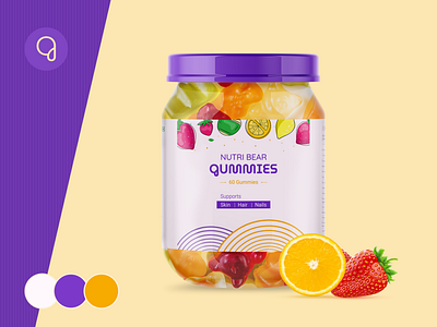 Nutri Bear Gummies | Packaging Design branding branding and identity emblem illustration minimal packaging packagingdesign photoshop typography vitamin