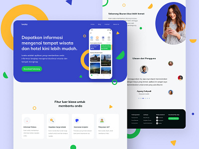 Iwaka - App Landing Page app app landing page app website blue clean colorful minimal modern travel app website travel website uidesign uiuxdesign webdesign website website ui