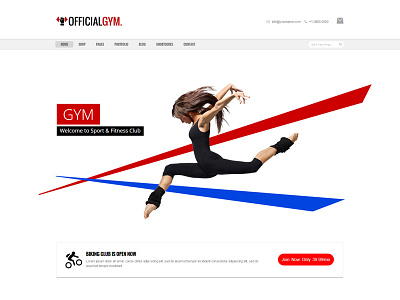 Official Gym WordPress Theme gym minimal sport template theme ui ux wordpress