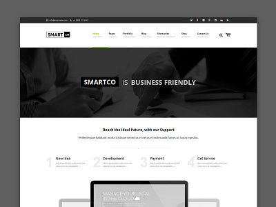 SmartCo WordPress Theme business minimal template theme ui ux web design wordpress