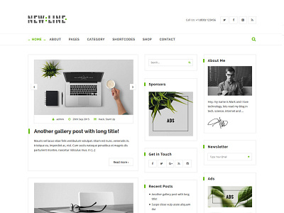 Newline WordPress Personal Blog Theme blog minimal template theme ui ux web design wordpress