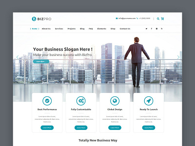 Bizpro Business WordPress Theme business clean template theme ui ux web design wordpress