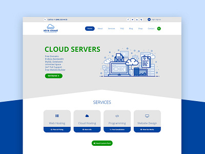 Hosting & Cloud Server Homepage business cloud creative design flat hosting theme ui ux vector web wordpress
