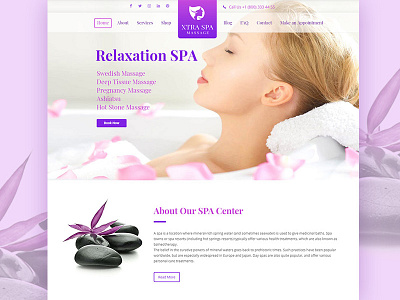 Spa & Massage WordPress Theme clean creative design massage modern resort spa theme ui ux web