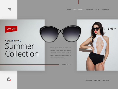 Sunglasses & Fashion Shop clean creative design fashion freebie minimal modern shop theme ui ux web