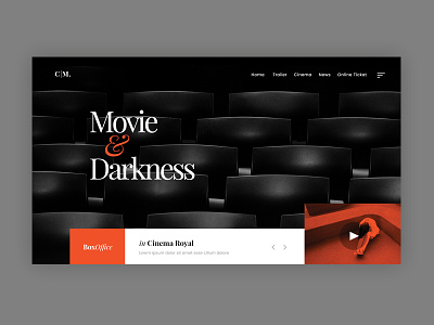 Movie & Cinema cinema clean creative dark design film minimal modern movie ui ux web