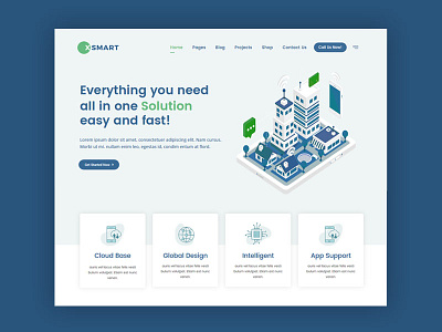 Smart Home WordPress Theme clean creative design illustration isometric minimal modern saas smart home ui ux web