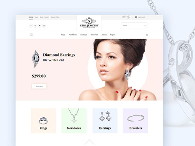 Jewelry Shop WordPress Theme clean creative design jewellery jewelry modern shop store theme ui ux web