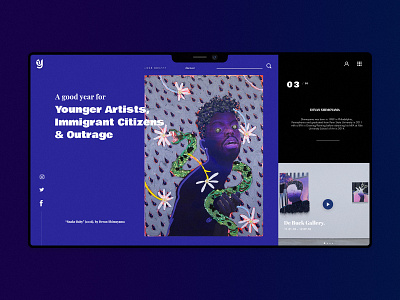 Younger Artists page art black blue design illustration landing page typography ui ux vietnam web