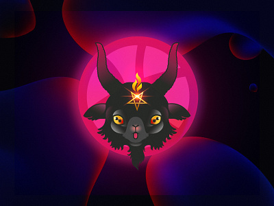 Halloween cutie Satan 🐐 art black cute design dribbble halloween illustration pink satan vector vietnam