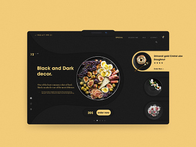 Food in black 🖤 art black design food foodporn homepage landing page luxury typography ui ux vietnam web yellow