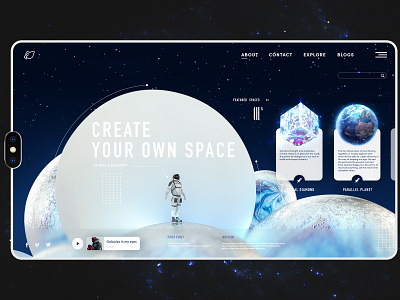 Space 💫 art astronaut black design galaxy illustration landing page moon planet space typography ui universe ux vietnam web