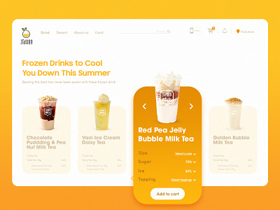 #milkteaholic 🧡 branding design drinks homepage illustration menu milktea orange summer typography ui ux vietnam web yellow