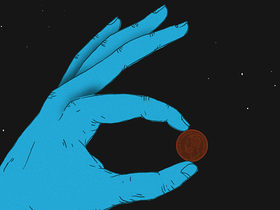 Hand & coin II coin hand sketch universe