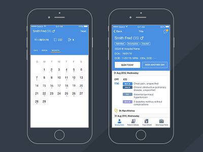 Charge Capture apps calendar charge capture ios mobile ui ux