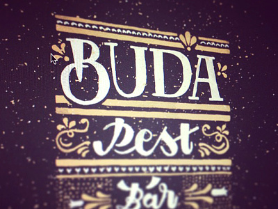 Buda - Pest - Bár bar brush budapest lettering music script t shirt