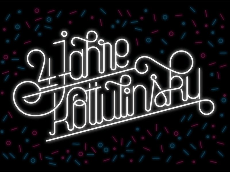 4 Jahre Kottulinsky ad birthday club deco letters gif illustrative lettering neon