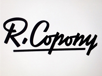 R.Copony v.2. brush italic lettering script vector